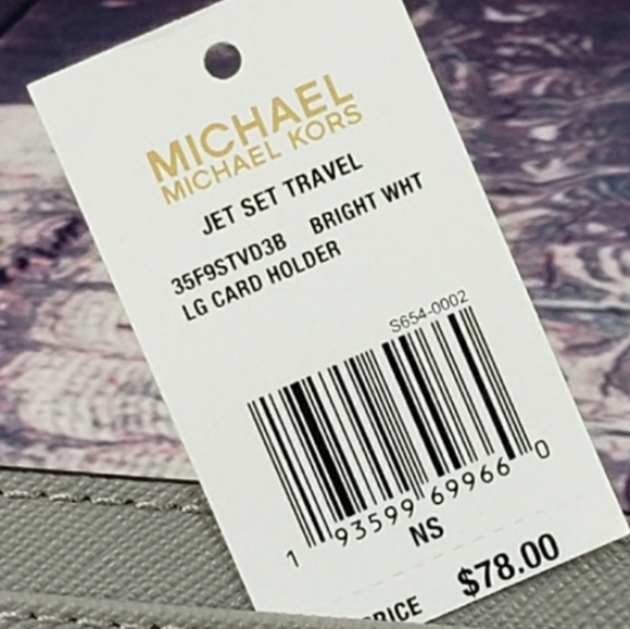 Michael Kors Jet Set LG Card Holder Wallet White - Picture 4 of 4